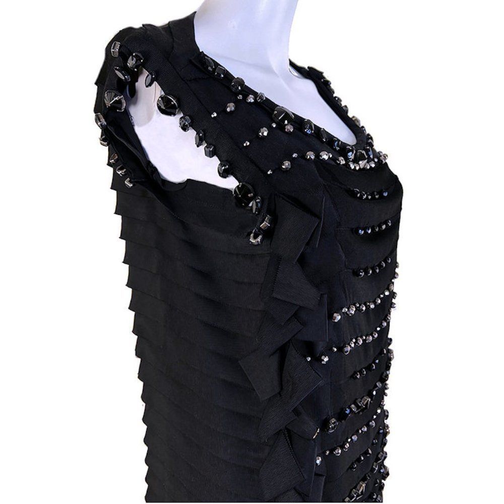 Vintage LANVIN 2008 Runway Black Embellished Black Tie Party Dress - Picture 5 of 11